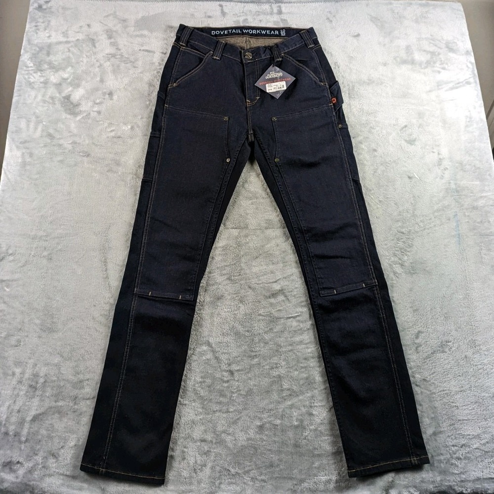 Dovetail Jeans Womens 10/32 Blue Maven Slim Double Front Carpenter Workwear